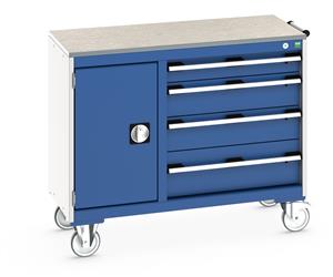 Bott Cubio Mobile Cabinet with Lino Top - 4 Drawers & 1 Cupbd 41006011.**